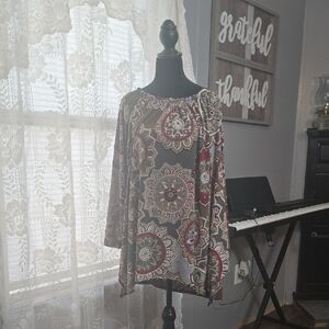 Floral Patterned Women's Tunic Top